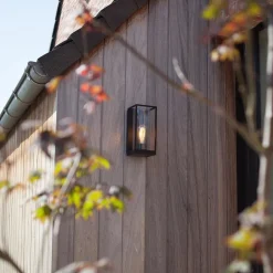 Buitenlantaarn rechthoek zwart/helder glas  IP44></noscript>Straluma Outlet
