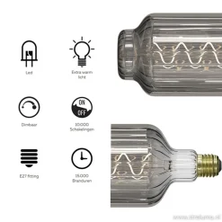 Calex XXL Lidingo lichtbron titanium 6W E27></noscript>Straluma Discount