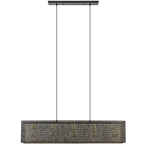 Chique hanglamp langwerpige balk 5-lichts zwart/goud>Straluma Online