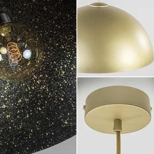 Chique hanglamp mat goud met zwarte binnenzijde>Straluma Outlet