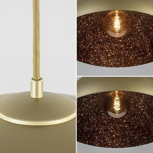 Chique hanglamp mat goud met zwarte binnenzijde>Straluma Outlet