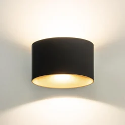 Chique LED buitenlamp wand zwart met goud IP54></noscript>Straluma Hot
