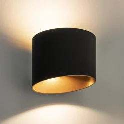 Chique LED buitenlamp wand zwart met goud IP54></noscript>Straluma Hot