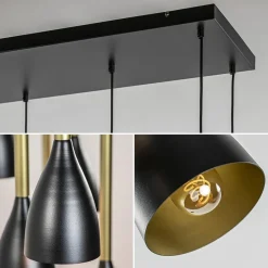 Chique 8-lichts hanglamp zwart met goud></noscript>Straluma Outlet
