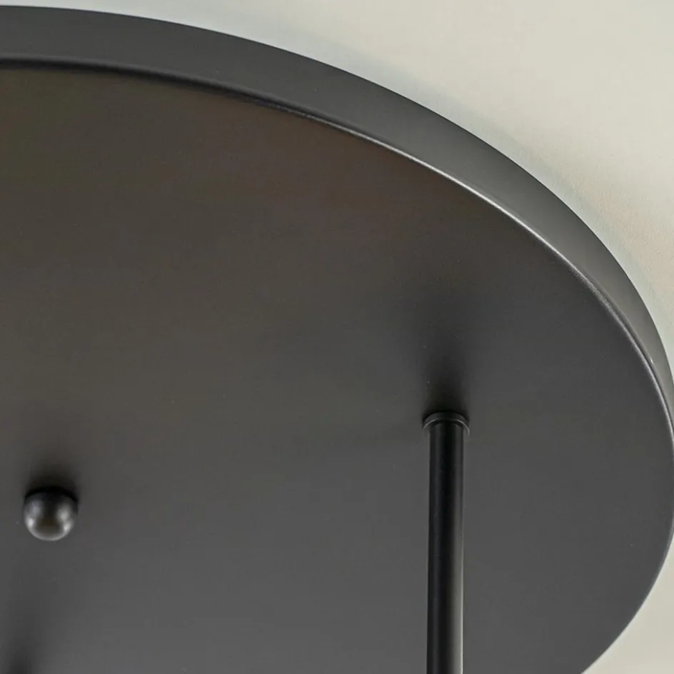 Chique 3-lichts plafondlamp zwart met goud glas>Straluma Clearance