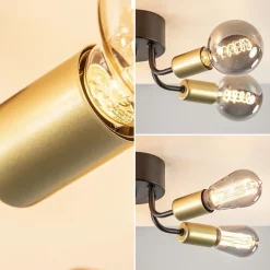 Chique plafondlamp mat zwart met goud></noscript>Straluma Sale