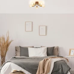 Chique plafondlamp mat zwart met goud></noscript>Straluma Sale