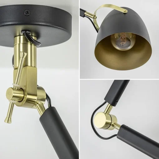Chique plafondlamp zwart met goud verstelbaar>Straluma Discount
