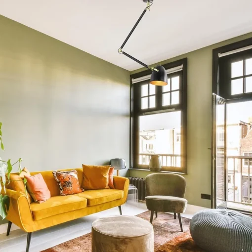 Chique plafondlamp zwart met goud verstelbaar>Straluma Discount