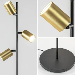 Chique staande lamp mat zwart met gouden spots></noscript>Straluma Best