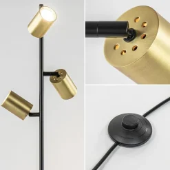 Chique staande lamp mat zwart met gouden spots></noscript>Straluma Best