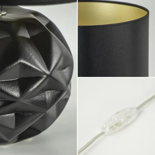 Chique tafellamp zwart met kap zwart/goud>Straluma Clearance