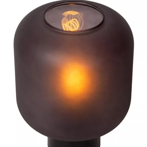 Chique tafellamp zwart met mat zwart glas>Straluma Best