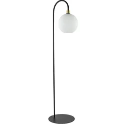 Chique vloerlamp zwart/goud met opaal glas>Straluma Outlet