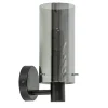 Chique wandlamp zwart met smoke glas cilinder>Straluma Hot