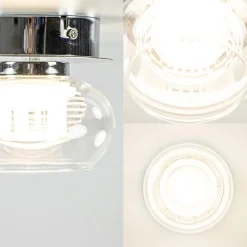 Chromen plafondlamp met helder glas incl. LED></noscript>Straluma Best