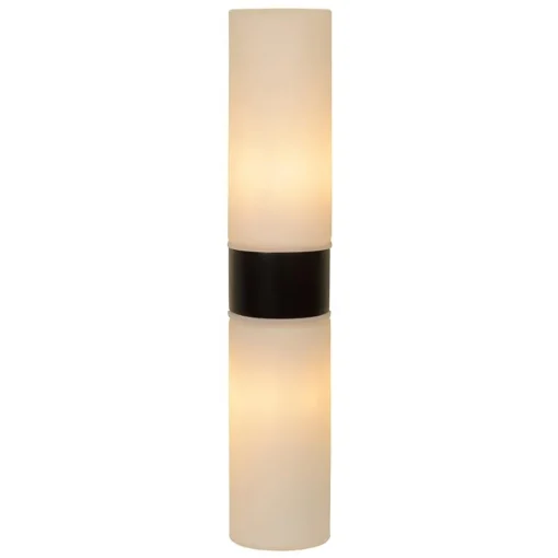 Cilinder badkamerlamp zwart met opaal glas IP44>Straluma New