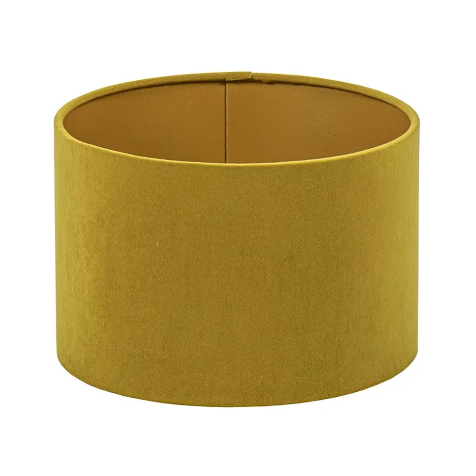 Cilinder kap fluweel oker geel met goud 25 cm>Straluma Clearance