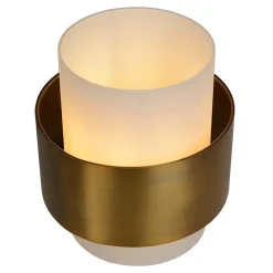 Cilinder tafellamp mat goud mat opaal glas></noscript>Straluma Sale