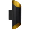 Cilinder wandlamp zwart goud up+down>Straluma Clearance