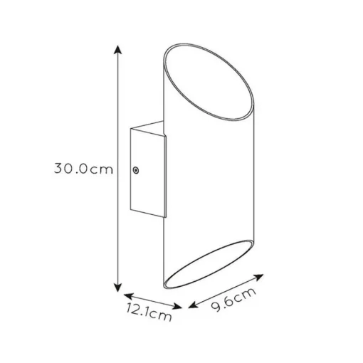 Cilinder wandlamp zwart goud up+down>Straluma Clearance