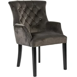 Comfortabele armstoel donker taupe met zwarte poot>Straluma New