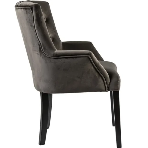 Comfortabele armstoel donker taupe met zwarte poot>Straluma New