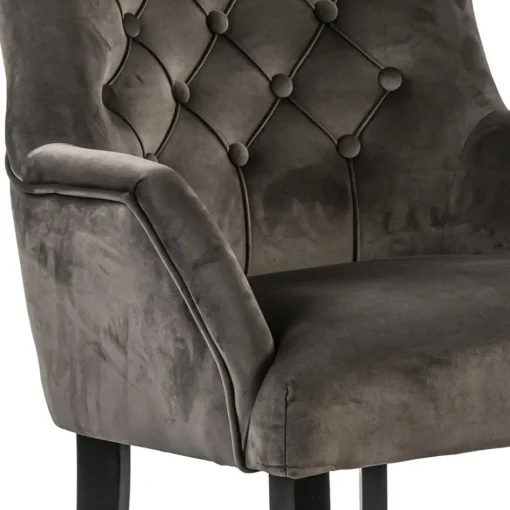 Comfortabele armstoel donker taupe met zwarte poot>Straluma New