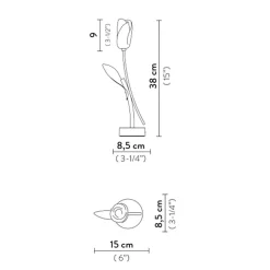 Decoratieve LED tafellamp Tullip zwart/goud dimbaar>Straluma New