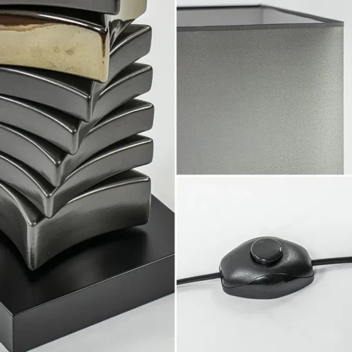 Decoratieve vloerlamp grijs/goud met vierkante kap>Straluma
