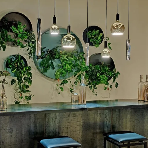 Design hanglamp 7-lichts zwart met nikkel>Straluma Sale