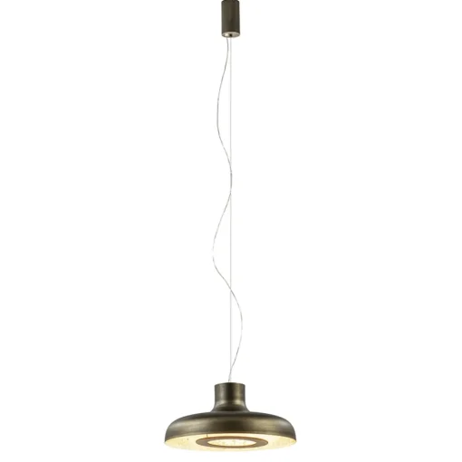 Design LED hanglamp koepel brushed brons met goldleaf>Straluma Hot