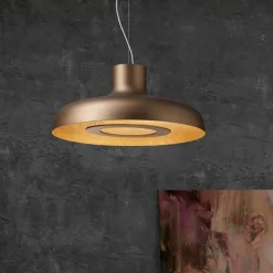Design LED hanglamp koepel brushed brons met goldleaf></noscript>Straluma Hot