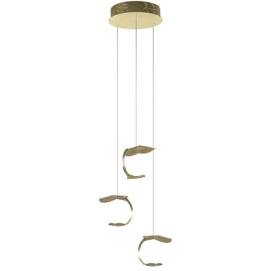 Design LED hanglamp 3-lichts rond goldleaf>Straluma Hot