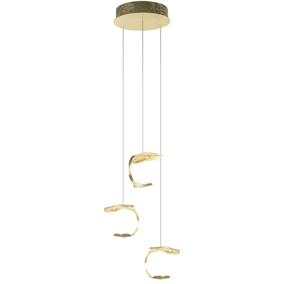 Design LED hanglamp 3-lichts rond goldleaf>Straluma Hot