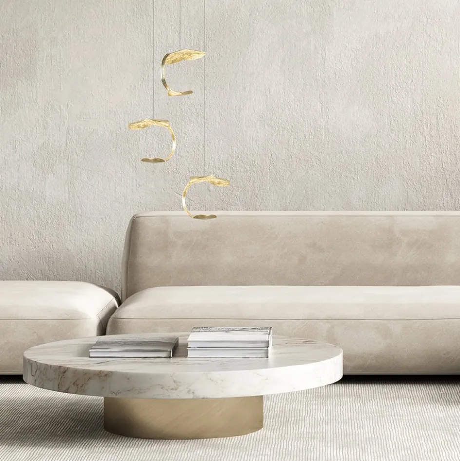 Design LED hanglamp 3-lichts rond goldleaf>Straluma Hot