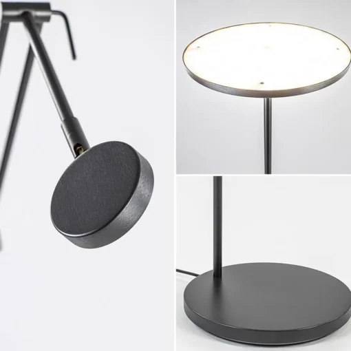Design LED uplighter met leesarm zwart geborsteld staal>Straluma Sale