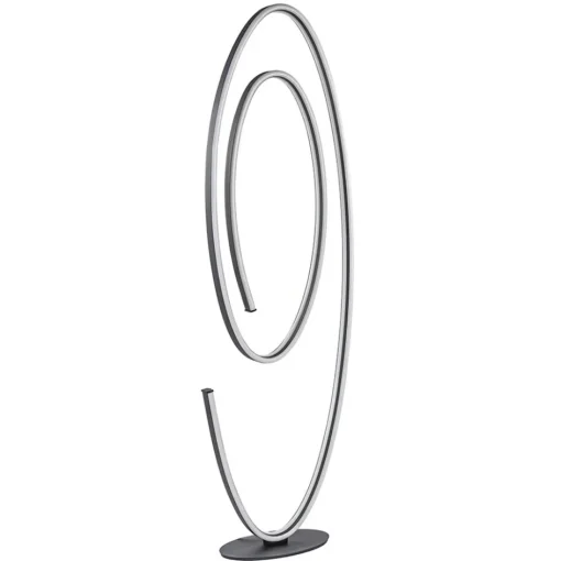 Design LED vloerlamp ovaal mat zwart dimbaar>Straluma Sale