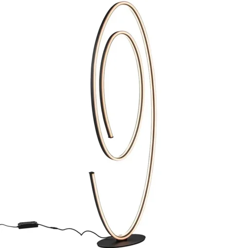 Design LED vloerlamp ovaal mat zwart dimbaar>Straluma Sale