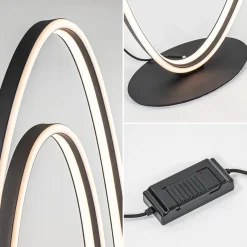 Design LED vloerlamp ovaal mat zwart dimbaar></noscript>Straluma Sale