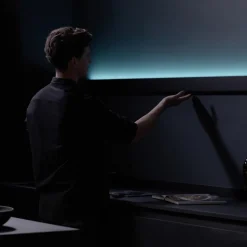 Design LED wandlamp zwart met Gesture Control 90 cm></noscript>Straluma Clearance