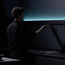 Design LED wandlamp zwart met Gesture Control 180 cm><noscript><img width=