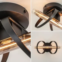 Design plafond/wandlamp mat zwart></noscript>Straluma