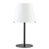 Design tafellamp mat zwart met witte glazen kap>Straluma Best