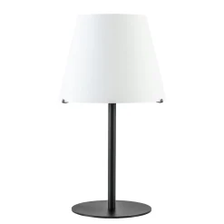 Design tafellamp mat zwart met witte glazen kap>Straluma Best