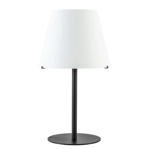 Design tafellamp mat zwart met witte glazen kap>Straluma Best