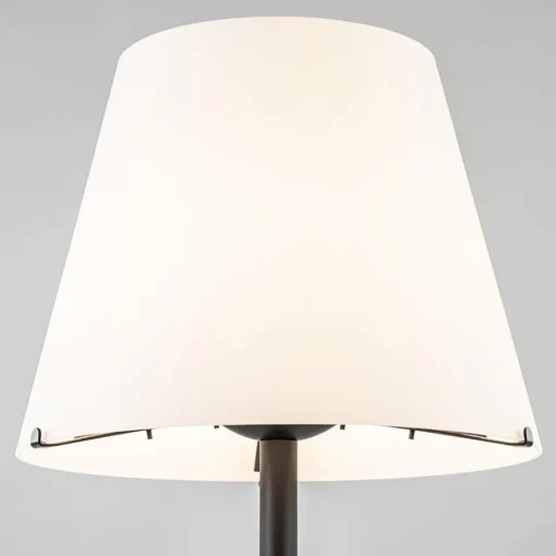 Design tafellamp mat zwart met witte glazen kap>Straluma Best