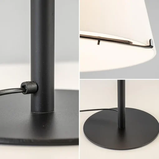 Design tafellamp mat zwart met witte glazen kap>Straluma Best