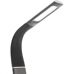 Design tafellamp zwart met klok en dimbaar LED></noscript>Straluma Best
