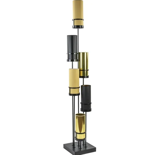 Design vloerlamp met cilinder kappen zwart/goud>Straluma Clearance